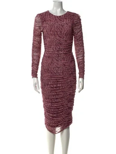 Pre-owned Michael Costello X Revolve Animal Print Knee-length Dress In Multicolor