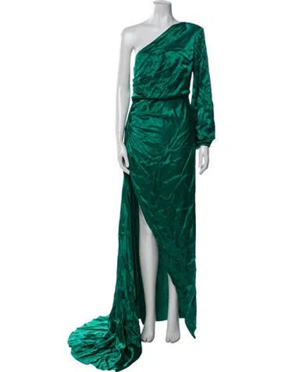 Pre-owned Michael Costello X Revolve Animal Print Long Dress W/ Tags In Green