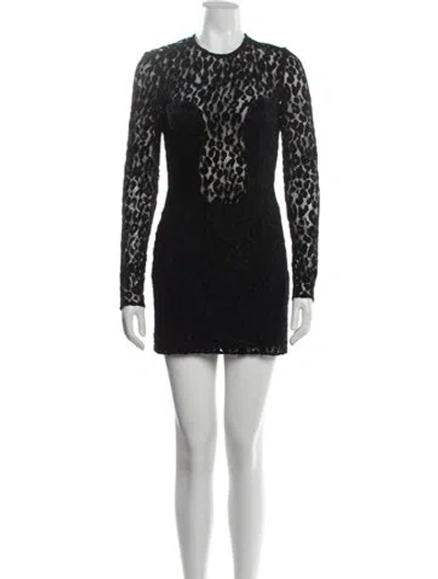 Pre-owned Michael Costello X Revolve Animal Print Mini Dress In Black