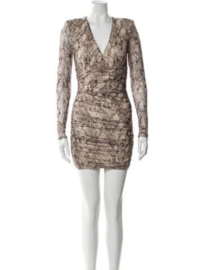 Pre-owned Michael Costello X Revolve Animal Print Mini Dress In Multi