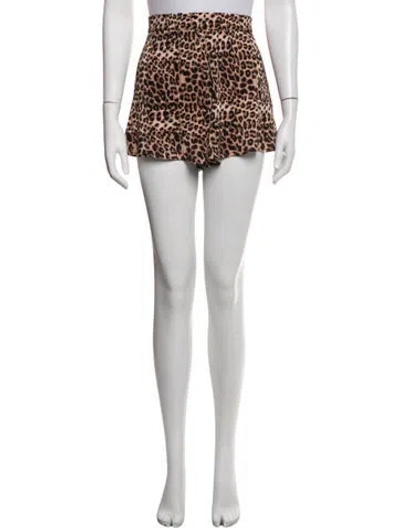 Pre-owned Michael Costello X Revolve Animal Print Mini Shorts W/ Tags In White