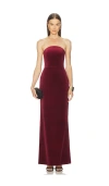 Michael Costello X Revolve Anjelique Velvet Gown In Burgundy