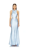 Michael Costello X Revolve Anya Gown In Baby Blue