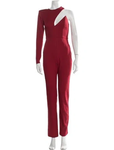 Pre-owned Michael Costello X Revolve Asymmetrical Jumpsuit In Red