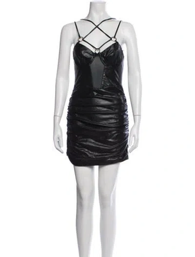 Pre-owned Michael Costello X Revolve Asymmetrical Mini Dress In Black