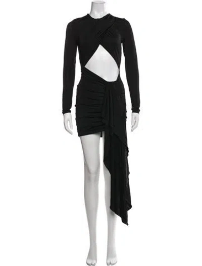 Pre-owned Michael Costello X Revolve Asymmetrical Mini Dress In Black