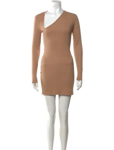Pre-owned Michael Costello X Revolve Asymmetrical Mini Dress In Neutral