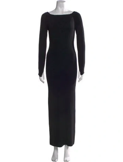 Pre-owned Michael Costello X Revolve Bateau Neckline Long Dress In Black