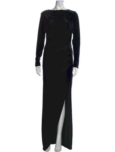 Pre-owned Michael Costello X Revolve Bateau Neckline Long Dress In Black