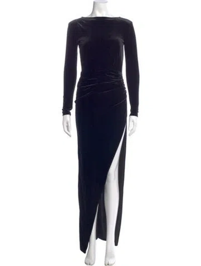 Pre-owned Michael Costello X Revolve Bateau Neckline Long Dress W/ Tags In Blue