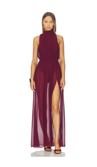 Michael Costello X Revolve Cadiz Gown In Burgundy