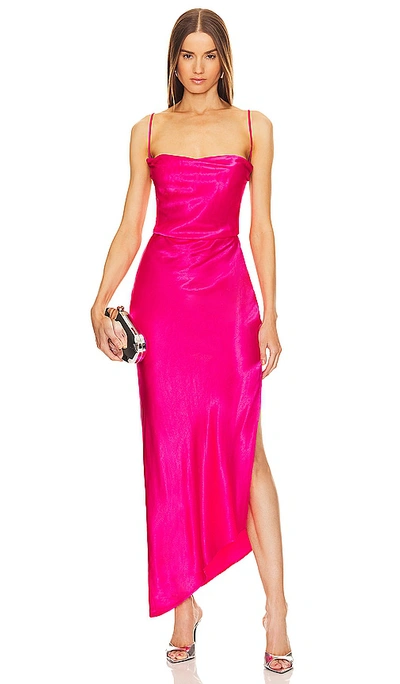 Michael Costello X Revolve Cassie Midi Dress In Hot Pink