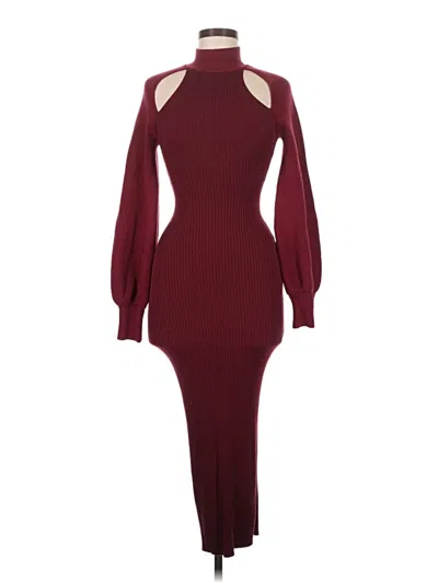Pre-owned Michael Costello X Revolve Cocktail Dress In Burgundy