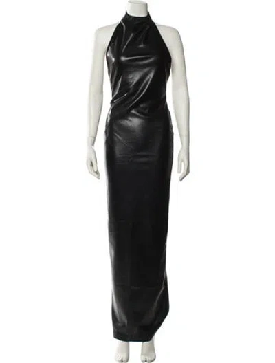 Pre-owned Michael Costello X Revolve Cowl Neck Long Dress In Black