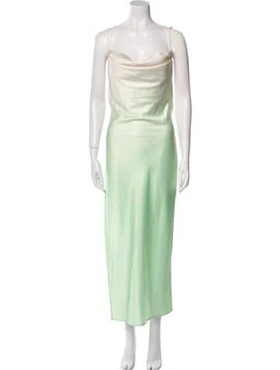 Pre-owned Michael Costello X Revolve Cowl Neck Long Dress In Green