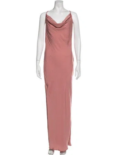 Pre-owned Michael Costello X Revolve Cowl Neck Long Dress In Pink