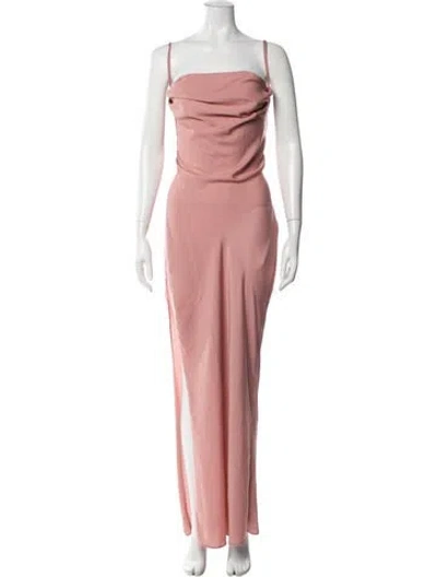 Pre-owned Michael Costello X Revolve Cowl Neck Long Dress In Pink