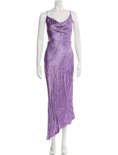 Pre-owned Michael Costello X Revolve Cowl Neck Long Dress In Purple