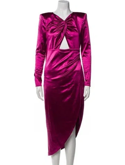 Pre-owned Michael Costello X Revolve Cowl Neck Midi Length Dress In Purple