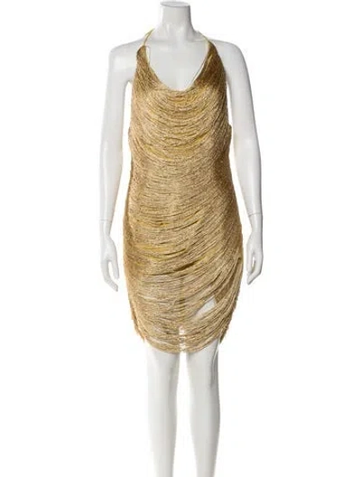 Pre-owned Michael Costello X Revolve Cowl Neck Mini Dress