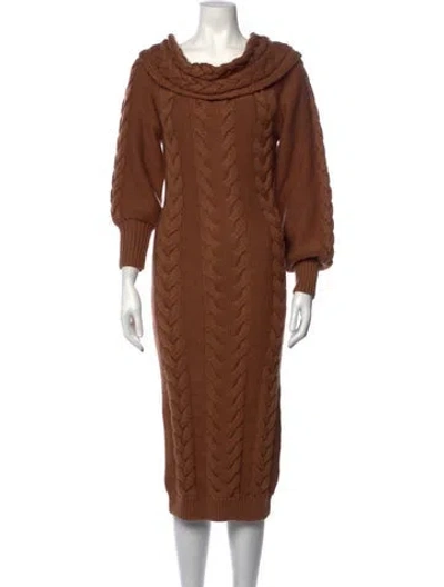 Pre-owned Michael Costello X Revolve Cowl Neck Sweater In Brown