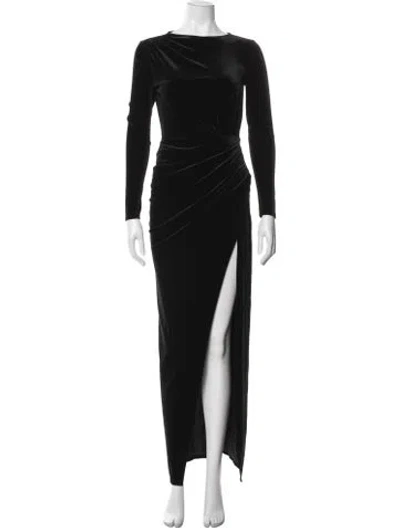 Pre-owned Michael Costello X Revolve Crew Neck Long Dress W/ Tags In Black