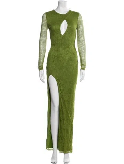 Pre-owned Michael Costello X Revolve Crew Neck Midi Length Dress W/ Tags In Green