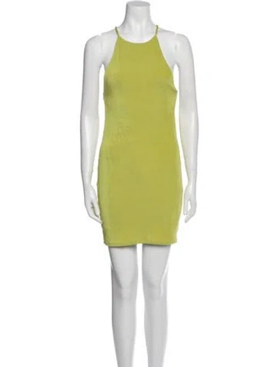 Pre-owned Michael Costello X Revolve Crew Neck Mini Dress In Green