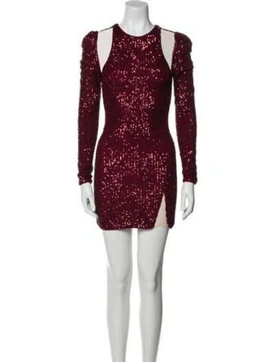 Pre-owned Michael Costello X Revolve Crew Neck Mini Dress In Red