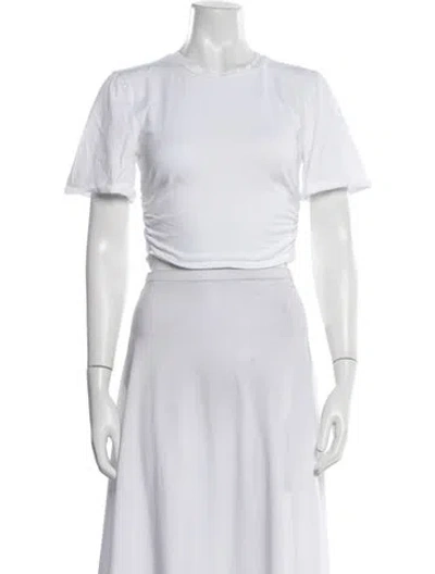 Pre-owned Michael Costello X Revolve Crew Neck Short Sleeve Crop Top In White