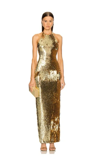 Michael Costello Abendkleid Felicity In Metallic Gold