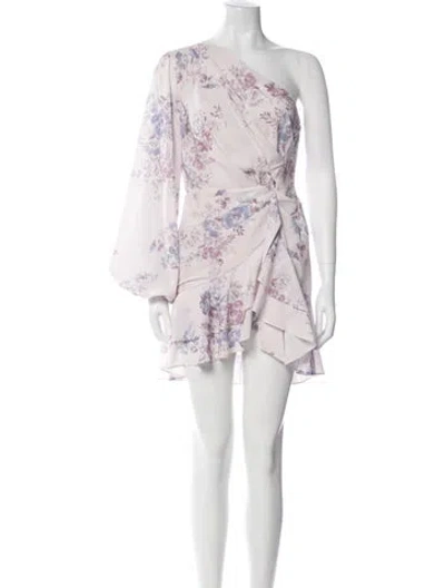 Pre-owned Michael Costello X Revolve Floral Print Mini Dress In Pink