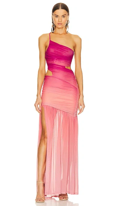 Michael Costello Kleid Guistina In Fuchsia