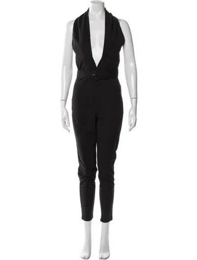 Pre-owned Michael Costello X Revolve Halterneck Jumpsuit In Black