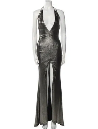Pre-owned Michael Costello X Revolve Halterneck Long Dress
