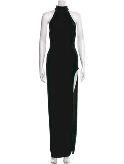 Pre-owned Michael Costello X Revolve Halterneck Long Dress In Black
