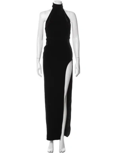 Pre-owned Michael Costello X Revolve Halterneck Long Dress W/ Tags In Black