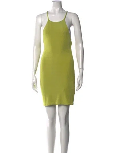 Pre-owned Michael Costello X Revolve Halterneck Mini Dress In Green