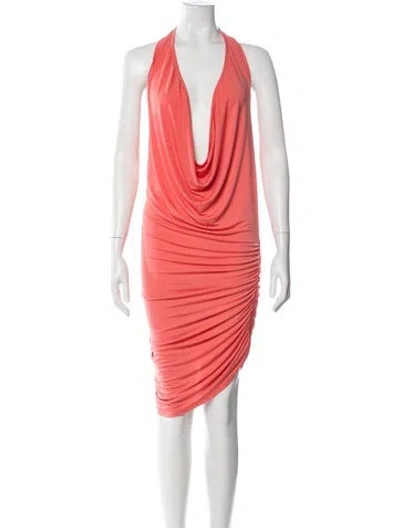 Pre-owned Michael Costello X Revolve Halterneck Mini Dress In Orange