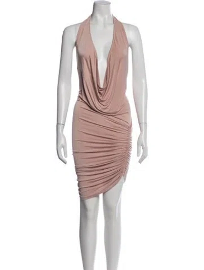 Pre-owned Michael Costello X Revolve Halterneck Mini Dress In Pink