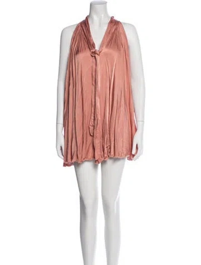 Pre-owned Michael Costello X Revolve Halterneck Mini Dress In Pink