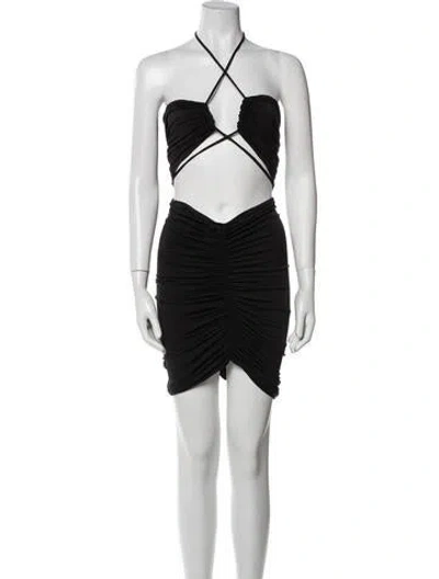 Pre-owned Michael Costello X Revolve Halterneck Mini Dress W/ Tags In Black