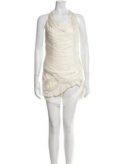 Pre-owned Michael Costello X Revolve Halterneck Mini Dress W/ Tags In Neutrals