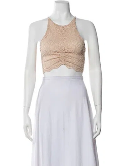 Pre-owned Michael Costello X Revolve Halterneck Sleeveless Crop Top In Multi