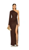 Michael Costello Abendkleid Jacira In Chocolate