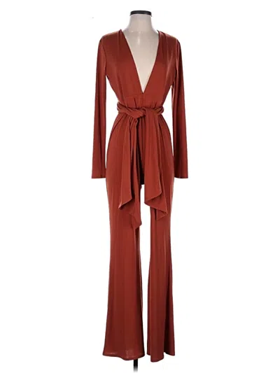 Pre-owned Michael Costello X Revolve Jumpsuit In Burgundy