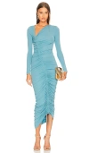 Michael Costello X Revolve Kylee Midi Dress In Dusty Blue