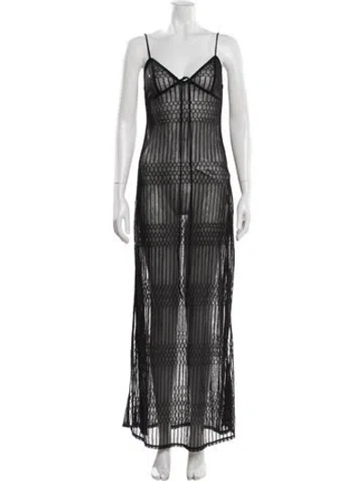 Pre-owned Michael Costello X Revolve Lace Pattern Nightgown In Gray
