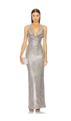 Michael Costello X Revolve Luise Gown In Metallic Silver