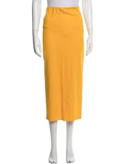 Pre-owned Michael Costello X Revolve Midi Length Skirt In Yellow
